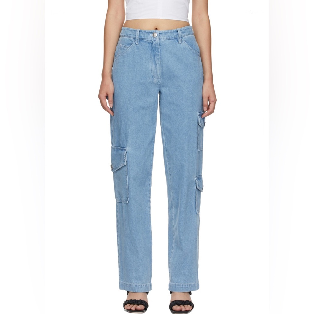 Staud Blue Easton Cargo Jeans